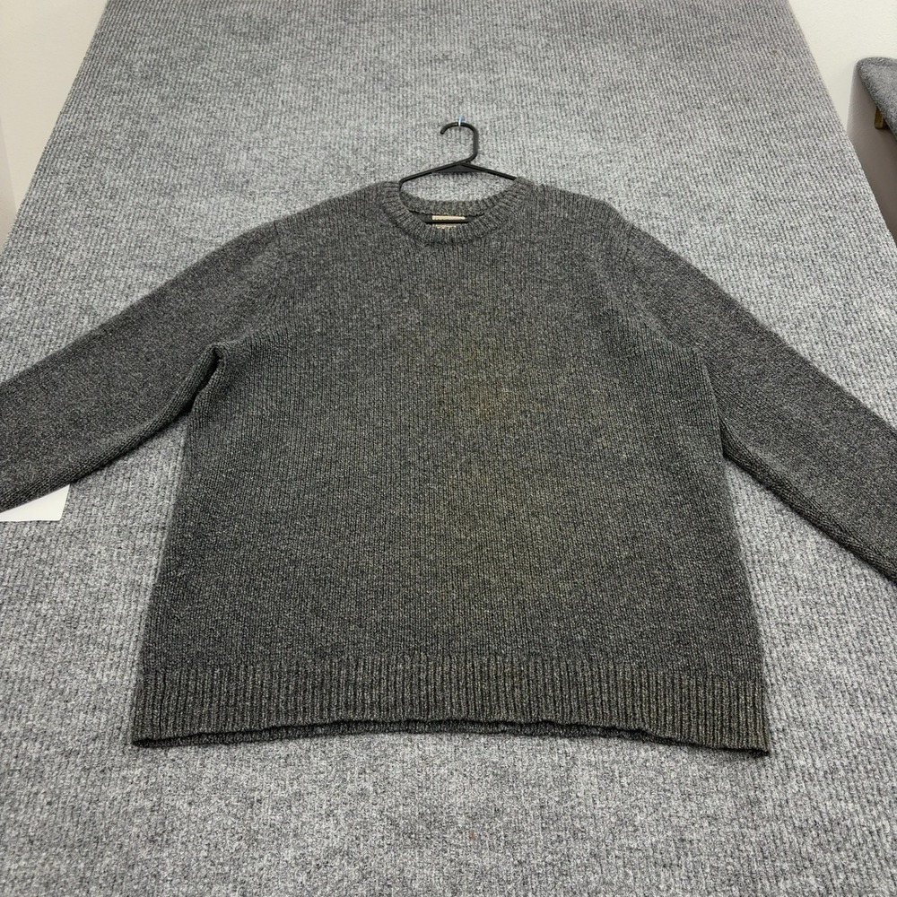 L.L. Bean Sweater Mens XXXL Tall Gray Lambswool Crewneck Outdoor Gorpcore